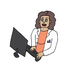 Tegna kvinne foran PC